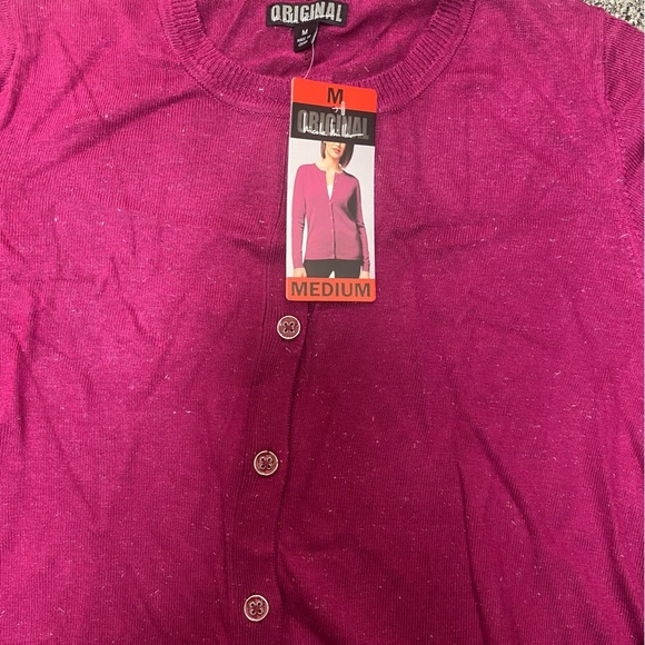 Original Nicole Miller Women’s NWT Berry Button Down Cardigan Sweater Sz M New - Picture 4 of 4